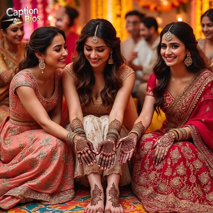 Heartfelt Mehndi Captions for Bride’s Sisters